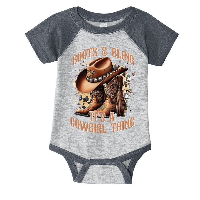 Boots And Bling Its A Cowgirl Thing Cowboy Hat Infant Baby Jersey Bodysuit