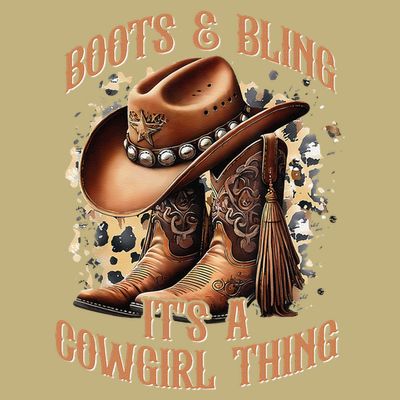 Boots And Bling Its A Cowgirl Thing Cowboy Hat T-Shirt