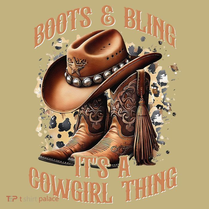 Boots And Bling Its A Cowgirl Thing Cowboy Hat T-Shirt