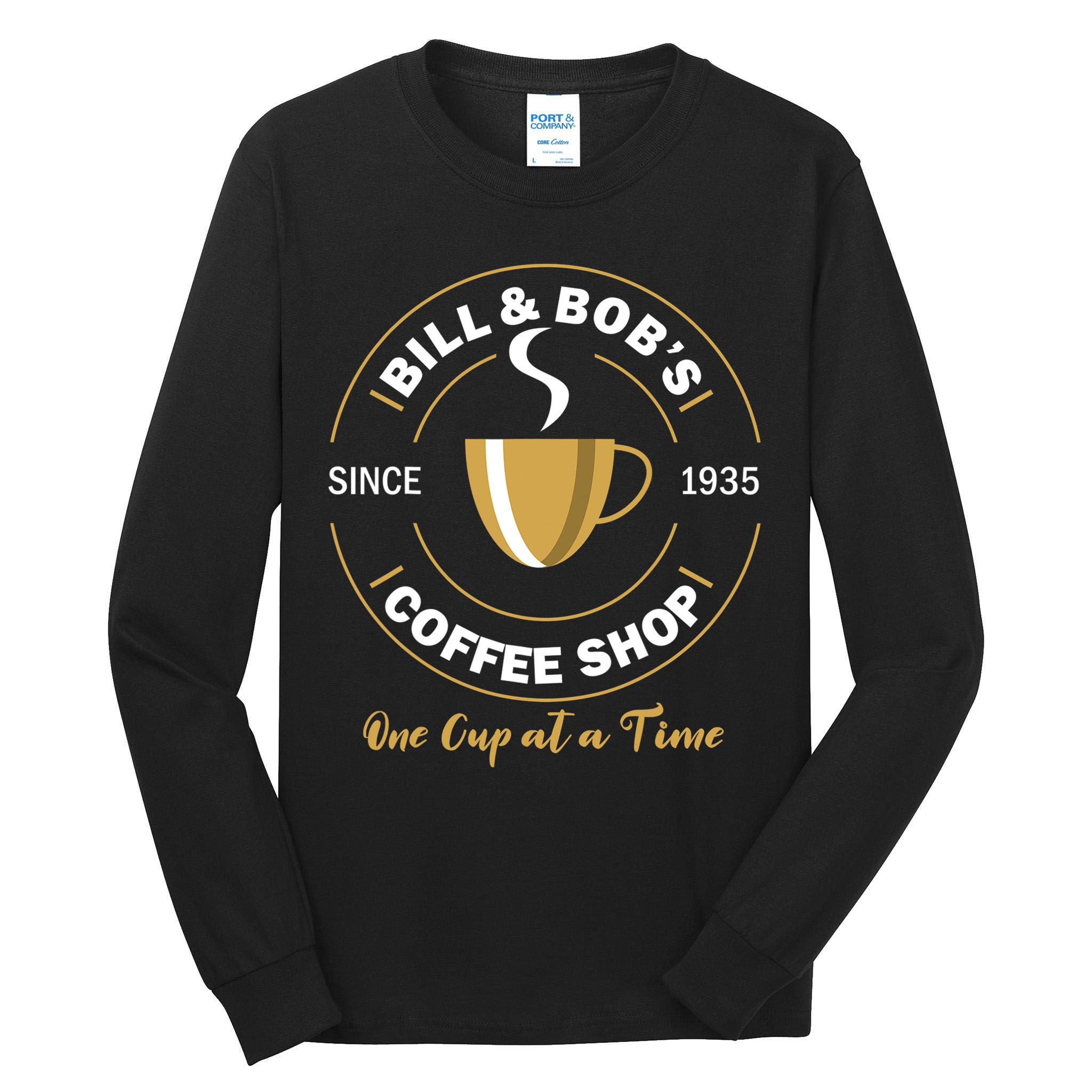 Bill and Bob's Coffee Shop AA Recovery Gift Tall Long Sleeve T-Shirt