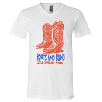 Boots And Bling ItS A Cowgirl Thing Vintage V-Neck T-Shirt