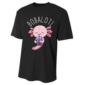 Bobalotl Axolotl Boba Tea Bubble Milk Performance Sprint T-Shirt