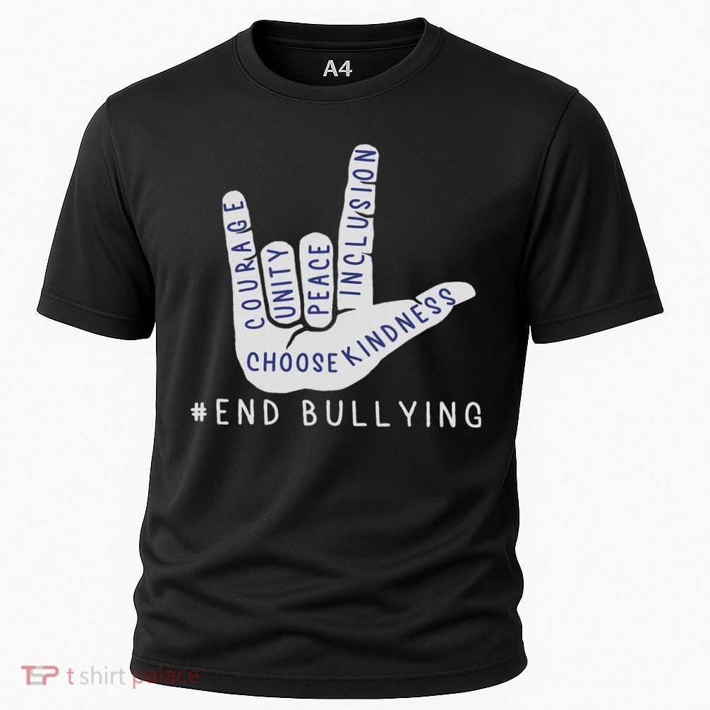 Blue Anti Bullying Love Sign Language Bully Prevention Cooling Performance Crew T-Shirt