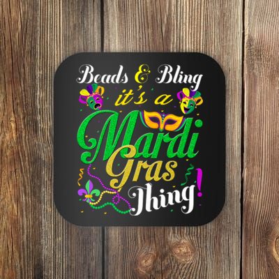 Beads And Bling ItS A Mardi Gras Thing Carnival Costume Coaster