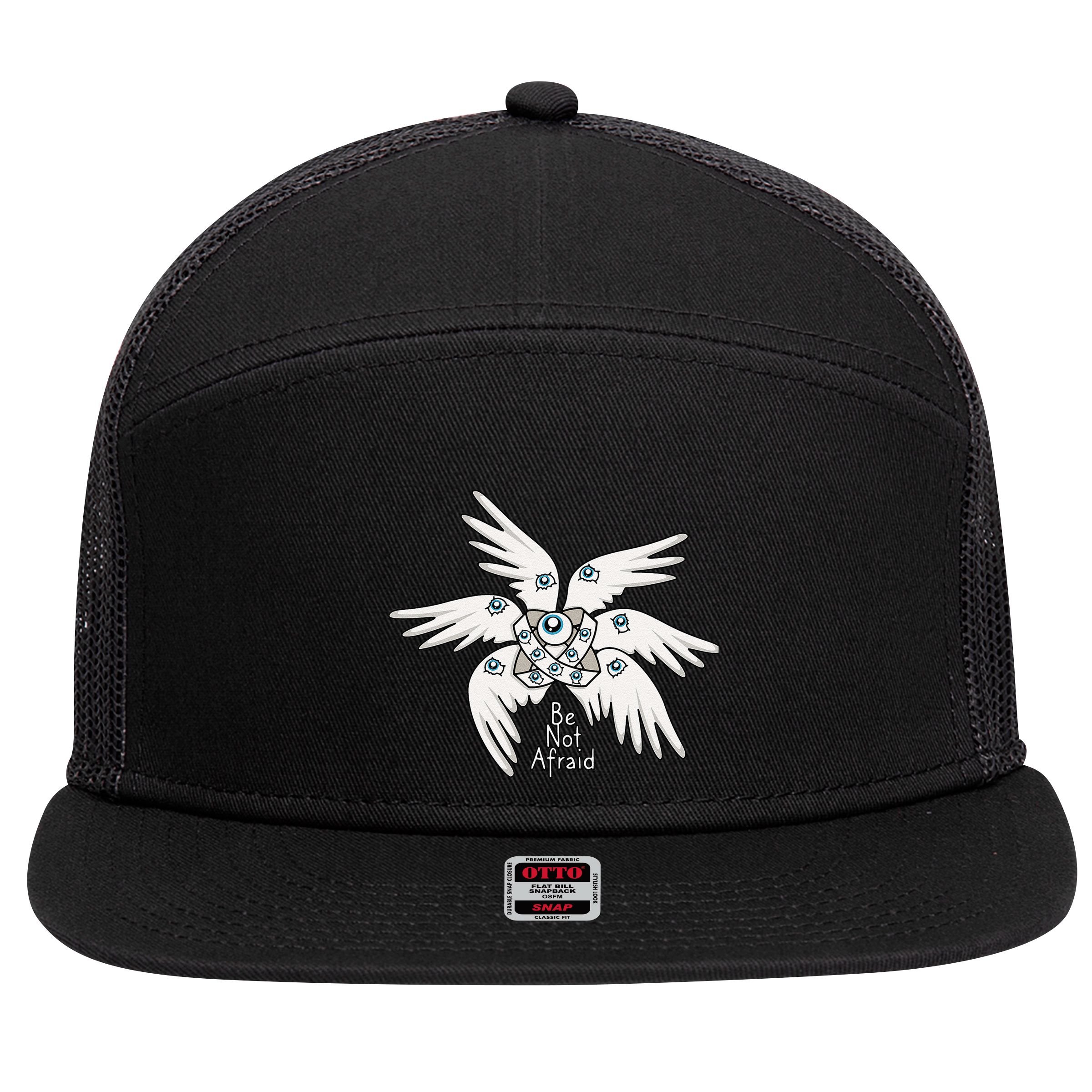 Biblical Angel Be Not Afraid Funny Bible Christian 7 Panel Mesh Trucker Snapback Hat