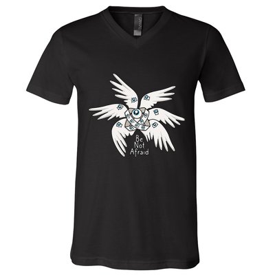 Biblical Angel Be Not Afraid Funny Bible Christian V-Neck T-Shirt