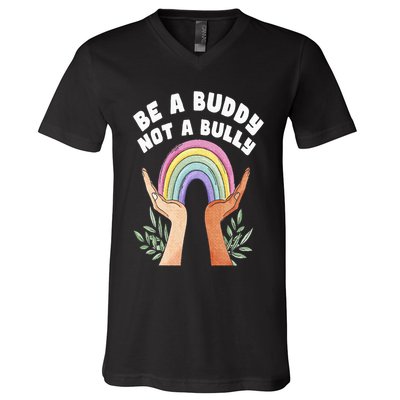 Be A Buddy Not A Bully Anti Bullying V-Neck T-Shirt