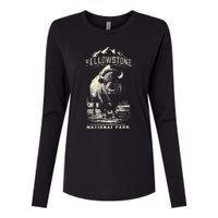 Buffalo American Bison Yellowstone National Park Womens Cotton Relaxed Long Sleeve T-Shirt