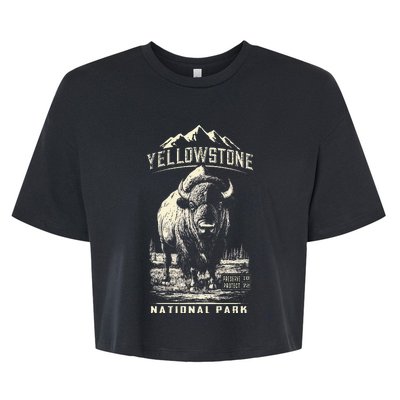 Buffalo American Bison Yellowstone National Park Bella+Canvas Jersey Crop Tee