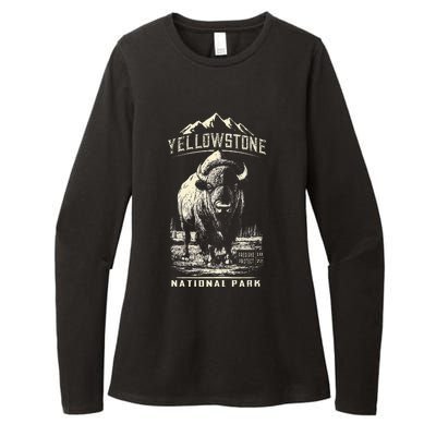 Buffalo American Bison Yellowstone National Park Womens CVC Long Sleeve Shirt