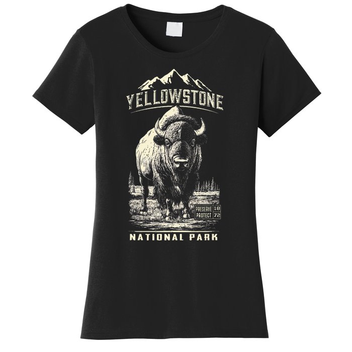 Buffalo American Bison Yellowstone National Park Women's T-Shirt