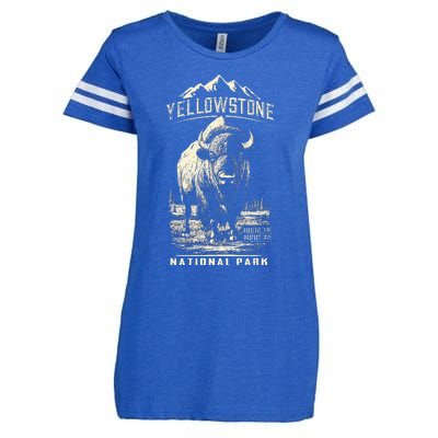 Buffalo American Bison Yellowstone National Park Enza Ladies Jersey Football T-Shirt