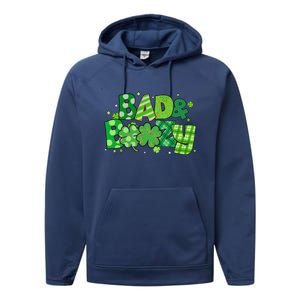 Bad And Boozy Patricks Day Lucky Shamrock Irish Performance Fleece Hoodie