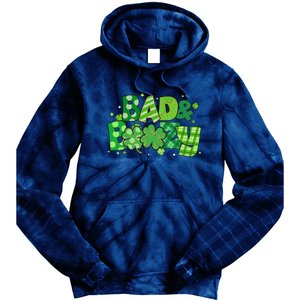 Bad And Boozy Patricks Day Lucky Shamrock Irish Tie Dye Hoodie