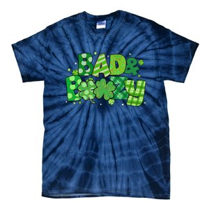 Bad And Boozy Patricks Day Lucky Shamrock Irish Tie-Dye T-Shirt