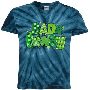 Bad And Boozy Patricks Day Lucky Shamrock Irish Kids Tie-Dye T-Shirt