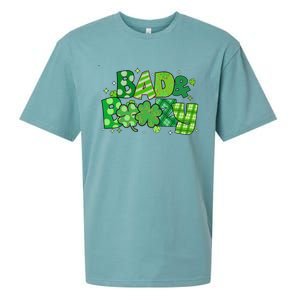 Bad And Boozy Patricks Day Lucky Shamrock Irish Sueded Cloud Jersey T-Shirt