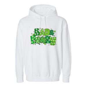 Bad And Boozy Patricks Day Lucky Shamrock Irish Garment-Dyed Fleece Hoodie