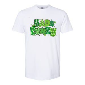 Bad And Boozy Patricks Day Lucky Shamrock Irish Softstyle CVC T-Shirt