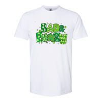 Bad And Boozy Patricks Day Lucky Shamrock Irish Softstyle CVC T-Shirt