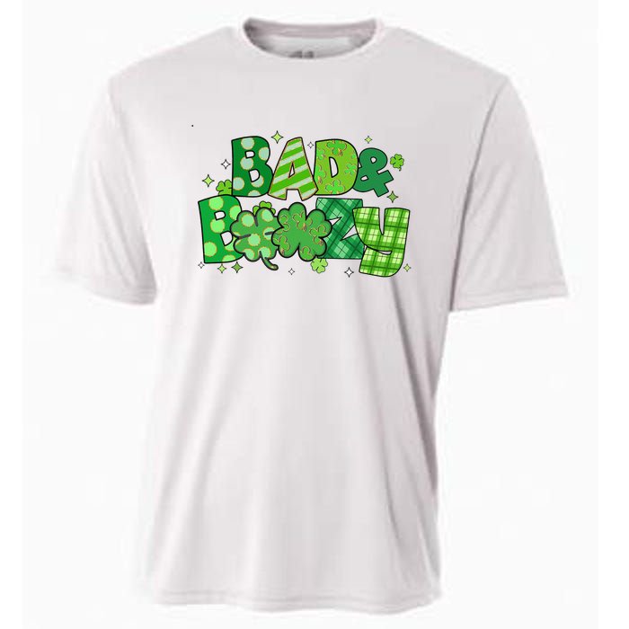 Bad And Boozy Patricks Day Lucky Shamrock Irish Cooling Performance Crew T-Shirt