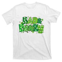 Bad And Boozy Patricks Day Lucky Shamrock Irish T-Shirt