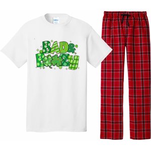 Bad And Boozy Patricks Day Lucky Shamrock Irish Pajama Set