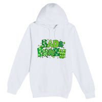 Bad And Boozy Patricks Day Lucky Shamrock Irish Premium Pullover Hoodie