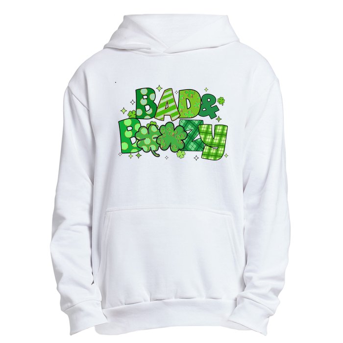 Bad And Boozy Patricks Day Lucky Shamrock Irish Urban Pullover Hoodie