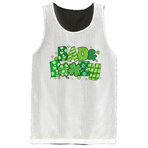 Bad And Boozy Patricks Day Lucky Shamrock Irish Mesh Reversible Basketball Jersey Tank