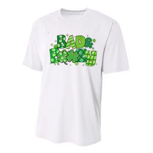 Bad And Boozy Patricks Day Lucky Shamrock Irish Performance Sprint T-Shirt