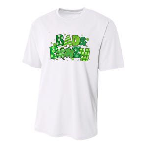 Bad And Boozy Patricks Day Lucky Shamrock Irish Youth Performance Sprint T-Shirt