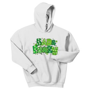 Bad And Boozy Patricks Day Lucky Shamrock Irish Kids Hoodie