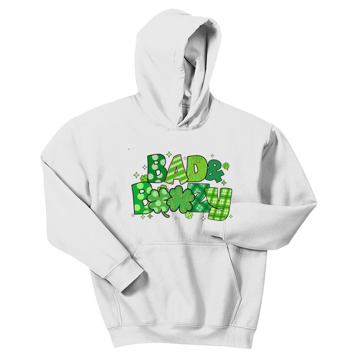 Bad And Boozy Patricks Day Lucky Shamrock Irish Kids Hoodie