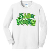 Bad And Boozy Patricks Day Lucky Shamrock Irish Kids Long Sleeve Shirt