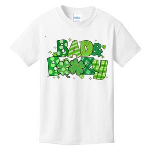 Bad And Boozy Patricks Day Lucky Shamrock Irish Kids T-Shirt