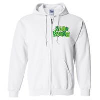 Bad And Boozy Patricks Day Lucky Shamrock Irish Full Zip Hoodie