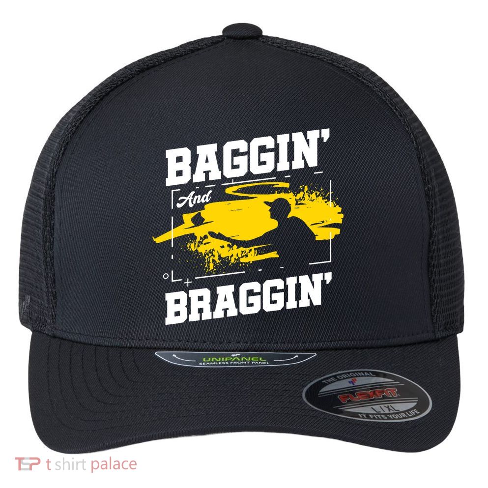 Baggin´ And Braggin´ | Bean Bag Toss | Cornhole Player Flexfit Unipanel Trucker Cap