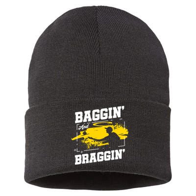 Baggin´ And Braggin´ | Bean Bag Toss | Cornhole Player Sustainable Knit Beanie