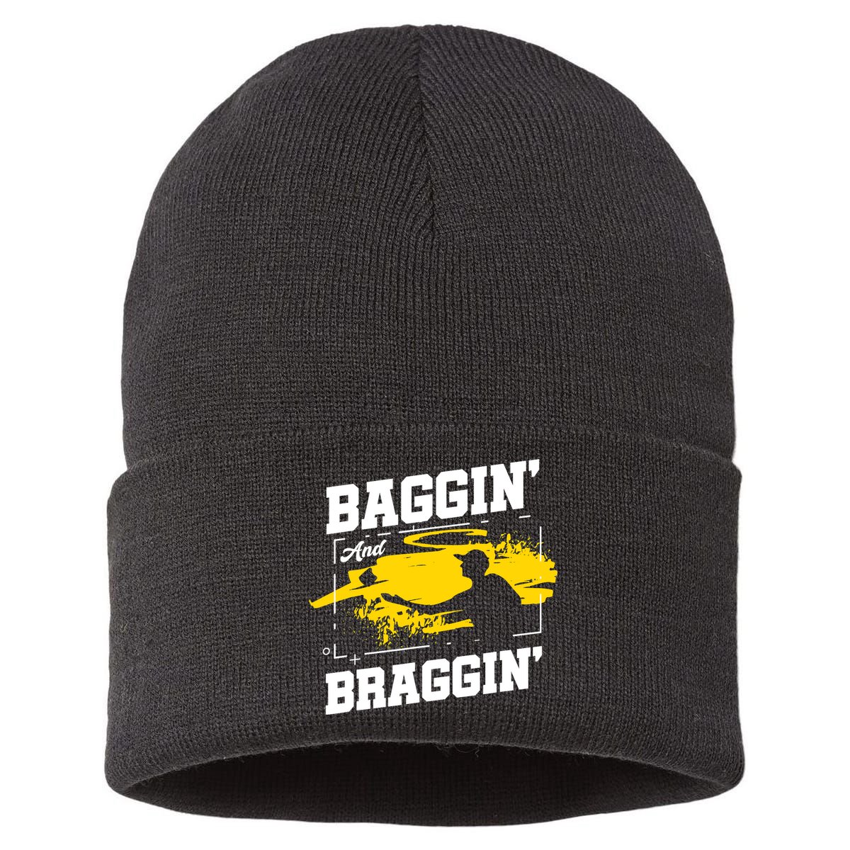 Baggin´ And Braggin´ | Bean Bag Toss | Cornhole Player Sustainable Knit Beanie