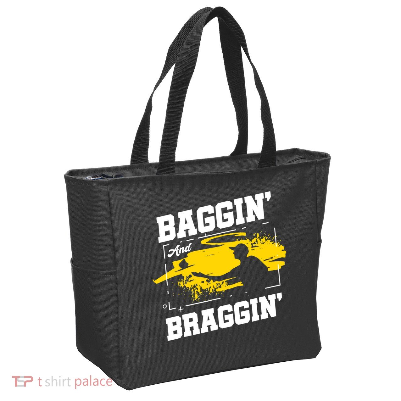 Baggin´ And Braggin´ | Bean Bag Toss | Cornhole Player Zip Tote Bag