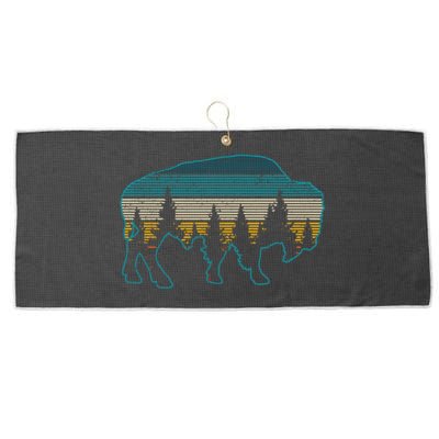 Bison American Buffalo Vintage National Park Souvenir Gift Cool Gift Large Microfiber Waffle Golf Towel