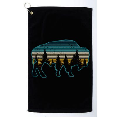 Bison American Buffalo Vintage National Park Souvenir Gift Cool Gift Platinum Collection Golf Towel