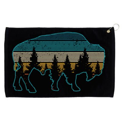 Bison American Buffalo Vintage National Park Souvenir Gift Cool Gift Grommeted Golf Towel