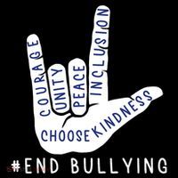 Blue Anti Bullying Love Sign Language Bully Prevention T-Shirt