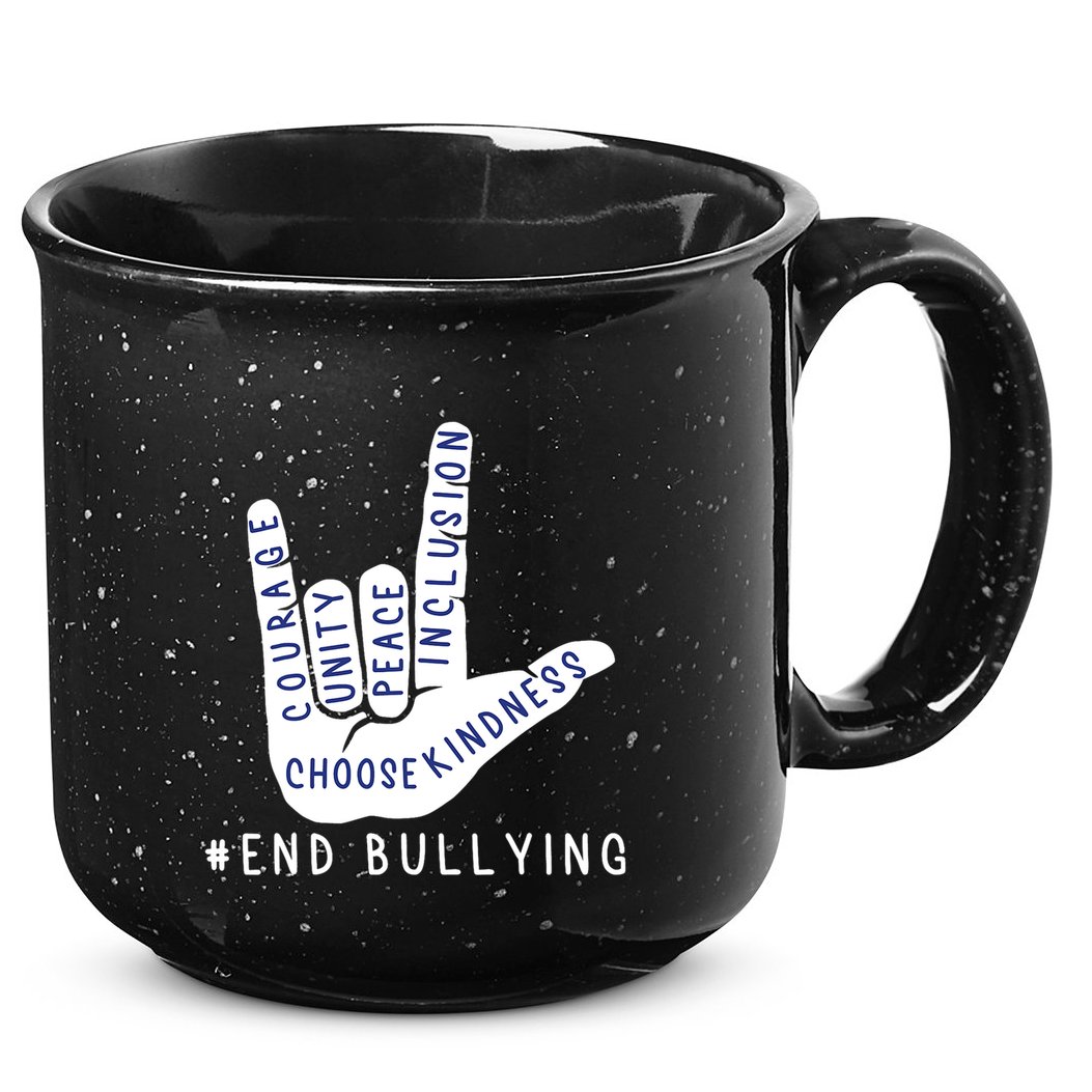 Blue Anti Bullying Love Sign Language Bully Prevention 15oz Campfire Ceramic Mug