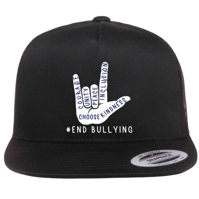 Blue Anti Bullying Love Sign Language Bully Prevention Flatbill Hat
