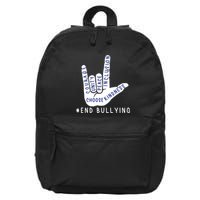 Blue Anti Bullying Love Sign Language Bully Prevention 16 in Basic Backpack