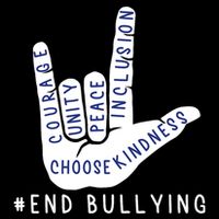 Blue Anti Bullying Love Sign Language Bully Prevention 16 in Basic Backpack