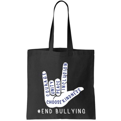 Blue Anti Bullying Love Sign Language Bully Prevention Bag